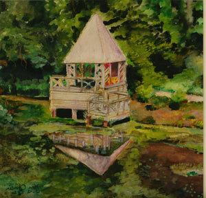 Pond House watercolor painting