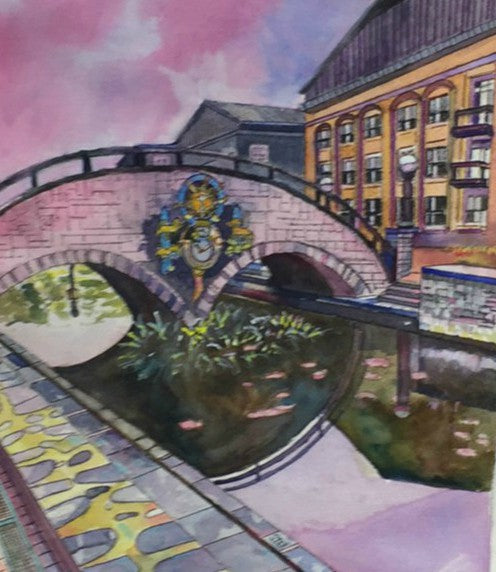 Carroll Street Bridge watercolor painting